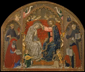 Coronación de la Virgen con santos