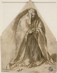 Mujer arrodillada (recto y verso)
