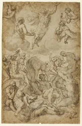 San Roque y la Virgen Intercediendo ante Cristo por las Víctimas de la Peste