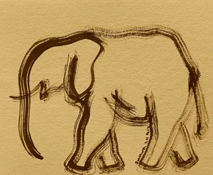 Pinceladas abstractas de elefante