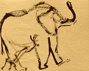 Dibujo abstracto de elefante