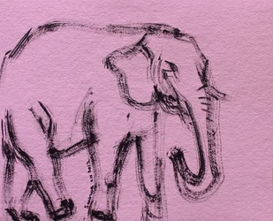 Elefante rosa abstracto