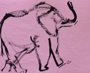 Elefante rosa abstracto