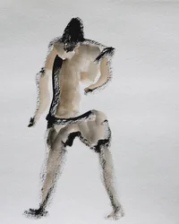 Figura abstracta caminando