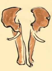 Retrato de elefante marrón