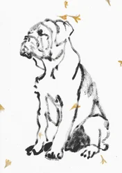 Boceto de cachorro de bulldog