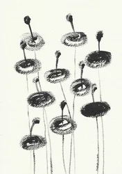 Delicadas flores al carboncillo