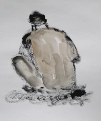 Boceto expresivo de una figura desnuda