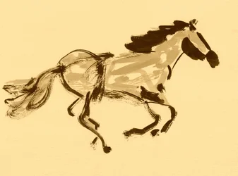 Caballo sepia al galope