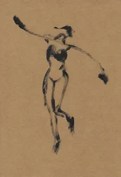Grácil movimiento de desnudo