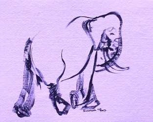 Gracioso elefante morado