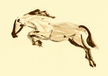 Caballo sepia saltando