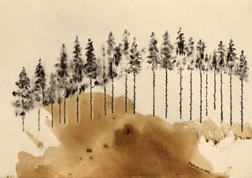 Línea de bosque minimalista