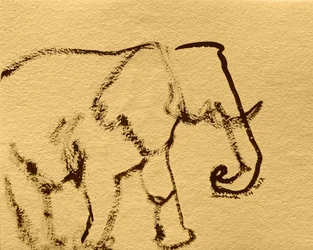 Dibujo minimalista de elefante