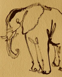 Boceto minimalista de elefante