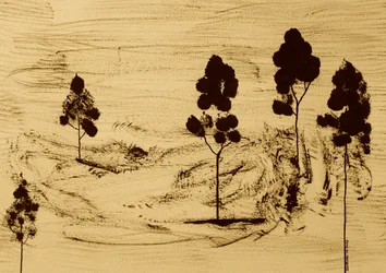 Paisaje minimalista en sepia