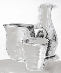 Boceto de bodegón monocromo