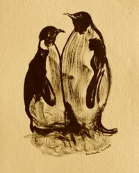 Retrato familiar de pingüinos