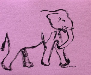 Dibujo de elefante rosa