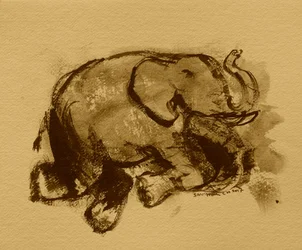 Dibujo juguetón de elefante