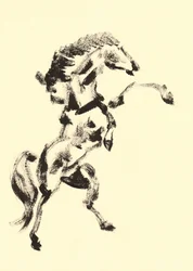 Poderoso caballo encabritado