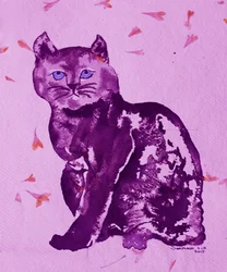 El gato morado y los pétalos