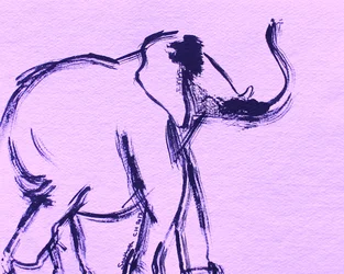 Boceto de elefante morado