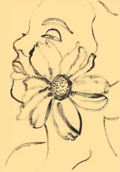 Rostro floral sereno