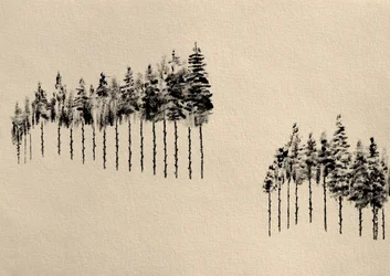 Bosque de pinos estilizado