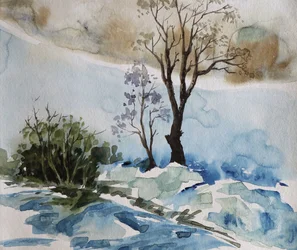 La serenidad del río en invierno