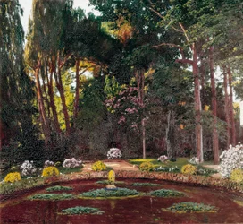 Art Nouveau "El Jardín" (Arbúcies). Pintura de Santiago Rusiñol y Prats (1861-1931) finales del siglo XIX. El Vendrell. Casa-Museo Pau Casals