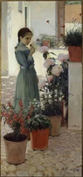 Flores. La niña con el clavel