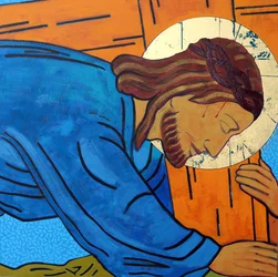 Jesús cae bajo la cruz