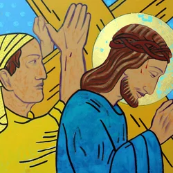 Simón ayuda a Jesús