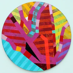 Twixt Heaven & Earth III-A (acrílico sobre tabla circular)