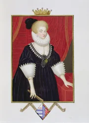 Retrato de Lady Catherine Grey (c. 1538-1668), condesa de Kent, de «Memorias de la corte de la reina Isabel», publicado en 1825