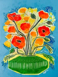 Ramo de amapolas de vivos colores