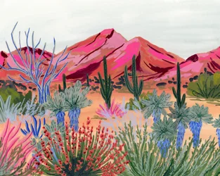 Panorama del desierto lleno de color