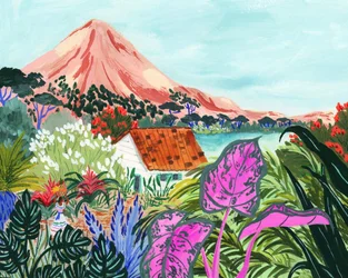 Una casa de montaña con un ambiente tropical y lleno de vida