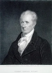 Gilbert Charles Stuart (1755-1828), grabado por Asher Brown Durand (1796-1886) de una miniatura original