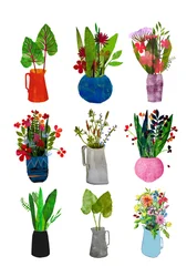 Jarrones y jarras 2021 (tinta sobre papel)