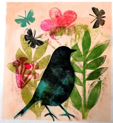 Pájaro y mariposa