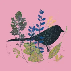 Pájaro y hojas, 2019
