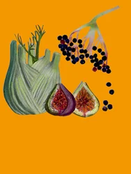 Frutas y verduras recortadas