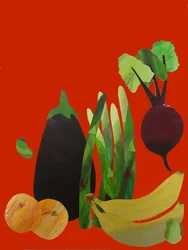 Frutas y verduras recortadas