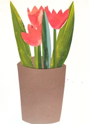 Tulipanes en una maceta, 2018