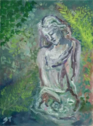Dama en el bosque, c. 2021 (óleo sobre lienzo)