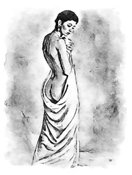Mujer con toalla de baño