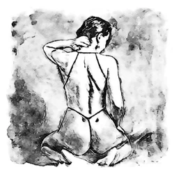 Mujer arrodillada
