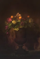 Opulenta naturaleza muerta floral